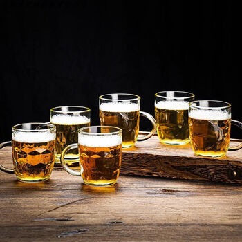 Fantasy anti-fall pineapple beer mug tea cup with handle resistant to draft beer drinking water bubble tea cup 6-piece pineapple beer mug 240ml