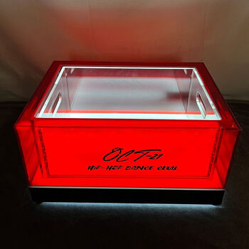 Fantasy bar luminous ice bucket frozen champagne bucket anti-fall beer frame hot style red black bottom acrylic ice bucket