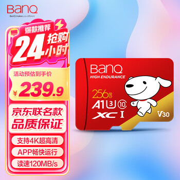 Banq&joy co-branded 256gb tf (microsd) memory card u3 c10 a1 v30 4k high-speed driving recorder & surveillance camera mobile phone memory card