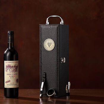 Fantasy red wine packaging gift box single and double leather boxes 2 red wine boxes wine red wine gift box crocodile pattern single universal red wine packaging gift box