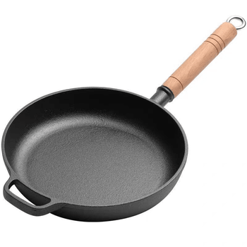 Tuojin japan imported quality cast iron pan thickened cast iron uncoated non-stick pan pancake frying steak frying pan electromagnetic flat-bottomed frying pan 22cm