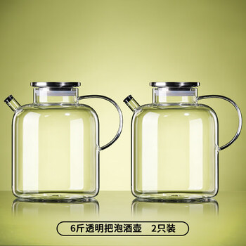 Tuojin imported high-quality wine glass bottles from japan, household wine jars and jars, special wine bottles for soaking wine, sealed green plum fruit wine, two packs, 6.0 catties, transparent style, triple seal