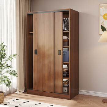Xinjing solid wood wardrobe bedroom rental house household simple sliding door storage wardrobe 100*50*200cme0 level