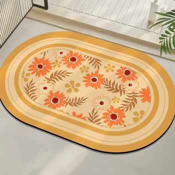 Yusenyi diatom mud bathroom water-absorbent door mat bathroom non-slip foot mat bathroom quick-drying carpet toilet resistant a2250t rubber diatom mud 3.5mm 40x60cm (2 pieces discount pack)