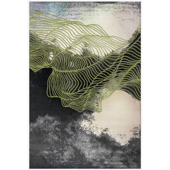 Fantasy american retro style rectangular carpet living room coffee table mat bedroom bedside blanket washable crystal velvet material 80x1 auspicious shading lines 80x120cm