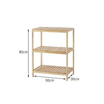 Fantasy solid wood multi-layer storage rack five-layer storage rack bathroom kitchen living room bedroom storage rack storage rack storage flower rack three layers 50x30x80