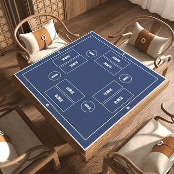 Wings and eggs special mahjong tablecloth for poker competition table mats thickened soundproofing and noise reduction chess and card room landlord tablecloth square eggs and eggs blue please contact customer service for customized sizes