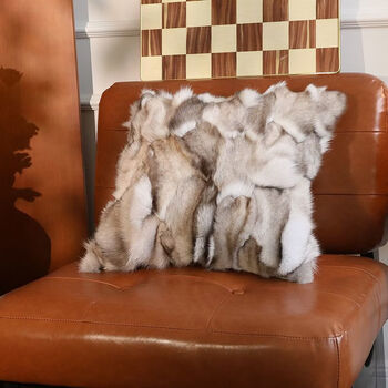 Pupan fox fur pillow sofa waist pillow living room bay window pillow waist pillow blue large back cushion real fox fur gray 30cm*50cm including pillow core + pillow core single-sided fur