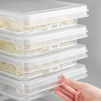 Home katei story dumpling box food grade special dumpling box food grade special refrigerator quick freezing storage box frozen dumpling box keeping fresh new material upgrade transparent 3 pack 1 layer