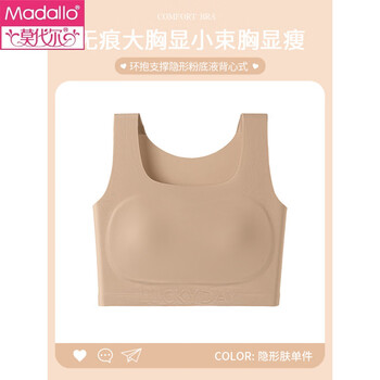 Modal invisible traceless liquid foundation underwear for women, corset, large breasts, small summer thin, beautiful vest-style bra, invisible skin m, suitable for 34/75abcd