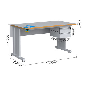 Customized light workbench assembly line tool table inspection table workshop maintenance workbench with drawer upgrade graphene table single table_1.5m_single table + hanging two drawers upgrade