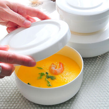 Jiyunmao first-grade bone china steamed egg bowl with lid, baby-specific food supplement bowl, steamed egg custard ceramic household porcelain bowl, 1 5-inch pure white korean-style fresh-keeping bowl