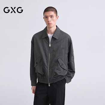Gxg men's clothing shopping mall same style wrinkled texture fabric lapel jacket 2026 spring new product g26x211004 dark gray xl