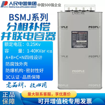 People's electrical appliances phase compensation parallel capacitor bsmj0.230.25-10x3 three-phase four-wire 30-3yn bsmj0.253-3yn