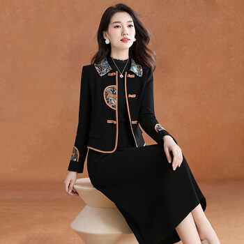 Kebel new chinese style national style jacket dress suit women's 2025 new autumn and winter high-end small fragrance style two-piece set xl