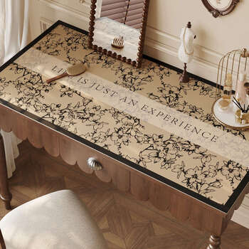 Yusenyi dressing table table mat, retro high-end waterproof tablecloth, bedroom no-wash nail art table mat, sunflower snow dressing table 40 80cm