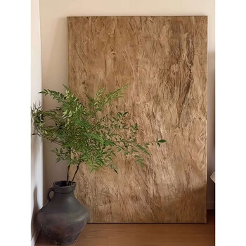 Yusenyi living room decorative painting abstract texture sofa background wall hanging painting entrance screen material warm brown bark pattern solid wood board base 80x100cm frameless fabric fabric/high-grade non-reflective can be hung or placed