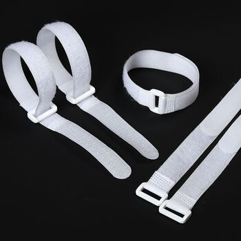 Wing fantasy 2.5cm wide universal type, object-tying artifact with reverse-buckle velcro straps, special straps for tying bed rails, white 2.5*25cm, 20 strips