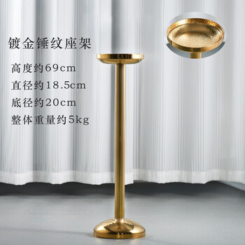 Yusenyi champagne bucket thickened metal ice bucket v wine chilled sample room soft decoration golden hammer pattern card holder