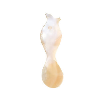 He jiagong caviar shell spoon conch shell spoon fish-shaped small spoon caviar dessert salt spoon coffee spoon whole material 8 cm yellow fish