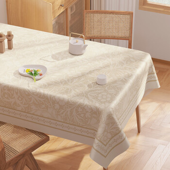Jun yuexi european high-end rectangular tablecloth american tablecloth no-wash oil-proof, waterproof and anti-scalding coffee table tablecloth with guarantee, the waves are like the sea 140*200cm 90% suitable for large dining tables and coffee tables