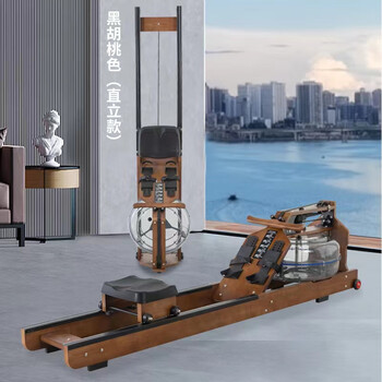 Wooden water resistance boat painting machine, boat painting equipment, home indoor water painting, aerobic fitness equipment, double-track folding boat painting machine, upright black walnut (bluetooth electronic watch app, electric