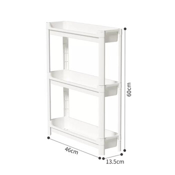 Tuojin german imported quality kitchen seasoning rack countertop multi-functional seasoning kitchen supplies stove storage rack with multiple three-layer white kitchen storage rack (load capacity about 3kg)