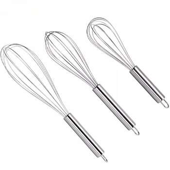 Tuojin german imported quality manual egg beater household egg beater tool stainless steel baking cream thickened 12-inch stainless steel wire_stainless steel color
