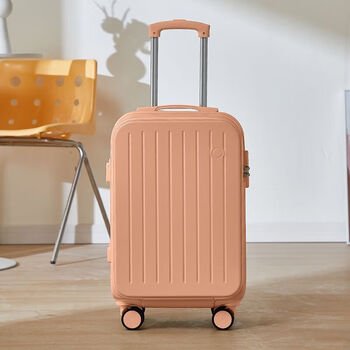 Ye yu luggage women's multifunctional convenient 20-inch carry-on case men's 24-inch travel trolley case universal wheels strong and durable non-front opening (buy with caution) 502 peach pink 24-inch (suitable for 5-7 days travel)