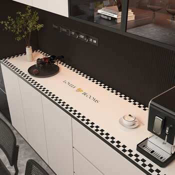 Caizhi tv countertop protective mat, high-end, light luxury, sideboard table mat, entrance table mat, shoe cabinet, waterproof and anti-dirty, gewu xiaohua, custom size, contact customer service