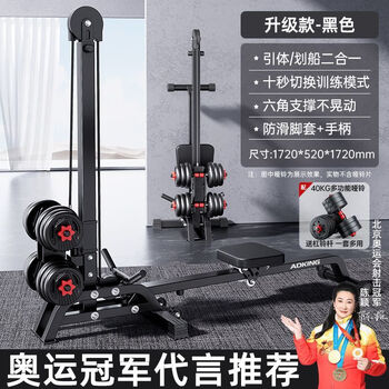 Multifunctional dumbbell boat drawing counterweight foldable aerobic weight loss home fitness adjustment fitness equipment indoor multifunctional dumbbell boat drawing machine/40kg dumbbell points