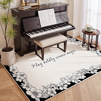 Kaye piano room carpet living room washable and wipeable soundproof floor mat home bedroom large area full sofa coffee table blanket qr-k sound string-huayu qinyun 80x160cm