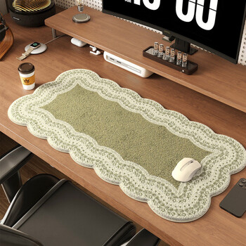 He jiagong dressing table plush table mat winter warming desk dressing table mat thickened cool desktop snow in the pines special-shaped horizontal keyboard mat imitation cashmere 50*120cm