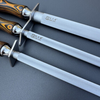 Nileide ultra-fine grain sharpening stick sharpening stick knife sharpener commercial butcher special sharpening stick commercial sharpening magnetic stick 2025 new ultra-fine grain strong magnetic hc12 inch flat (6000 molybdenum) with leather cover