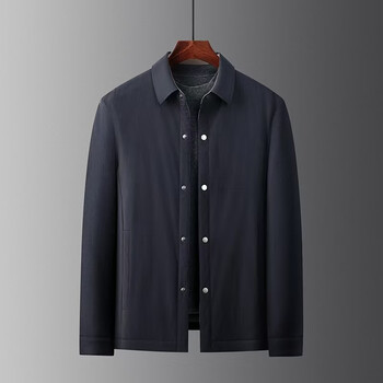 Joeone autumn and winter mulberry silk cotton clothes for men 2025 new business lapel thin cotton jacket shirt style jacket navy blue mulberry silk filling m 170 recommended 100-130 catties