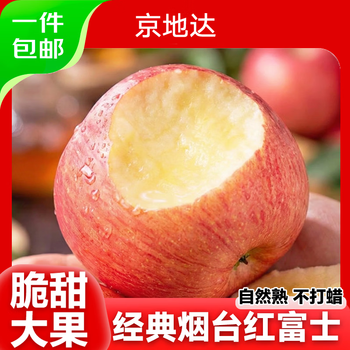 Jingdida shandong yantai red fuji apple crisp sweet fresh fruit net weight 4.5 jin single fruit 80mm + direct shipping from the source