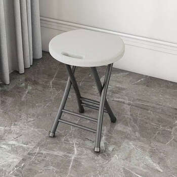 Yusenyi portable folding table home small household computer desk student desk writing table bedside small table simple office desk white gray frame folding chair