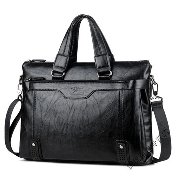 Ye yu men's portable messenger bag business document large capacity casual men's bag durable grandpa bag laptop bag black (*300*)