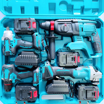 Anton kida combination set lithium electric hammer drill angle grinder electric drill electric screwdriver circular saw machine electric sawing machine mt four-piece set 4 batteries 2 charges electric hammer drill + angle grinder +
