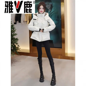 Yalu small workwear parker white duck down jacket 2026 winter new extreme cold warm jacket jacket women's trendy off-white down jacket (including belt) s