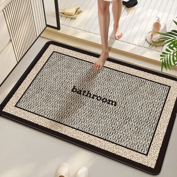 Fantasy floor mat, absorbent foot mat, toilet carpet, wash basin, shower floor mat, door mat, rectangular imitation cashmere pattern, 40x60cm thick, 4mm