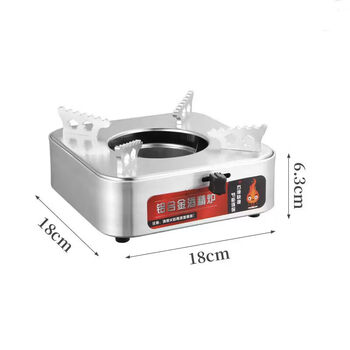 Shijanu thickened aluminum alloy alcohol stove small hot pot commercial solid dormitory pot portable drawer-type hotel dry pot household aluminum alloy good luck silver alcohol stove