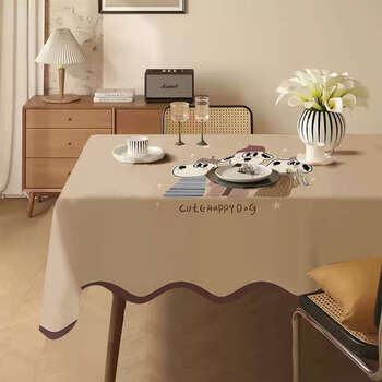 Yusen yifeng tablecloth is waterproof, oil-proof, anti-scalding, no-wash, atmospheric rectangular high-end tablecloth morandi cartoon 001 90x150cm waterproof and oil-proof