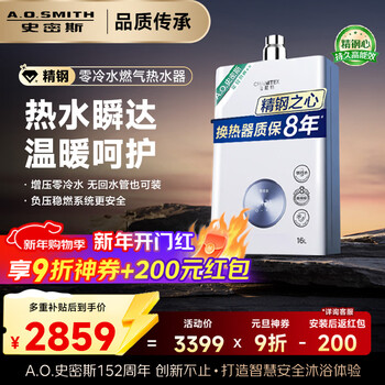 Smith (a.o.smith) garnet 16-liter stainless steel zero cold water gas water heater stainless steel heat exchanger package 8 years negative pressure is safer jsq31-tj1 trade-in