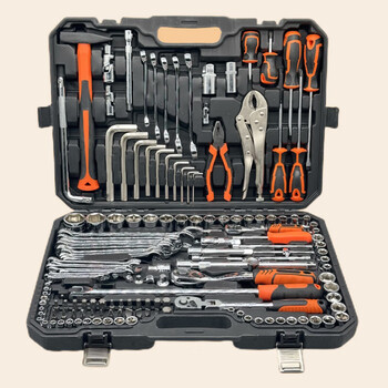 Jingeyu auto repair tool set auto maintenance tool combination ratchet socket wrench multifunctional car repair tool box mo sn8606 upgraded black 72 teeth 150-piece tool set