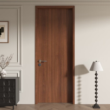 Aluminum alloy french retro door waterproof and moisture-proof bedroom room walnut color imitation 3.0 aluminum alloy profile-walnut color double cover