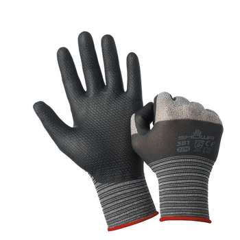 Showa shanghe 381s grade embossed micro-foamed nitrile coated gloves wear-resistant and non-slip labor protection construction site shanghe 381_1 pair m