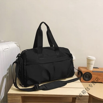 Ye yu travel bag women's hand luggage bag sports large capacity training fitness dry and wet separation business trip travel messenger bag black
