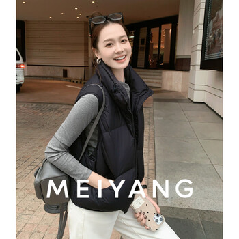 Meiyang bubble no. 2 goose down vest 50+ easy to decontaminate_stand collar sleeveless down vest - wednesday navy blue m
