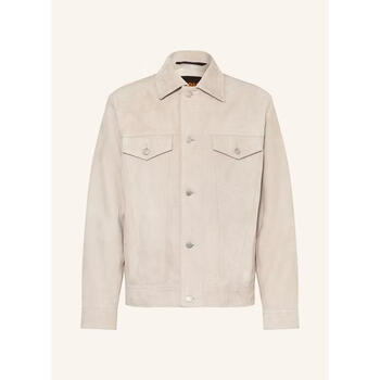 Boss men's jacket warm windproof suede monochrome daily commuting jacket casual hellgrau one size |48